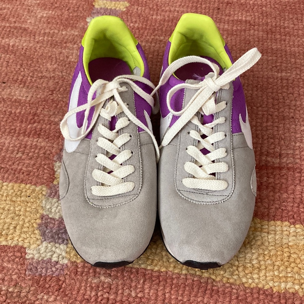 Nike Pre Montreal Racer grey purple and green sneakers